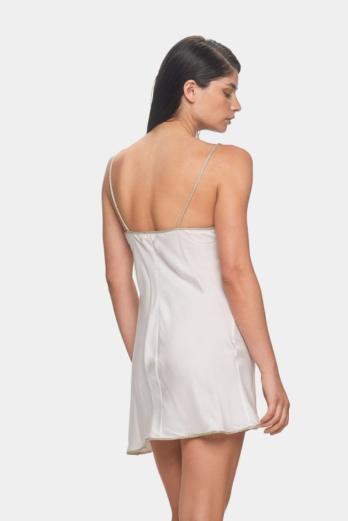 A16-CO_B Abito a sottoveste corto Corfù bianco in viscosa della collezione estate 2024 Emamò Beachwear