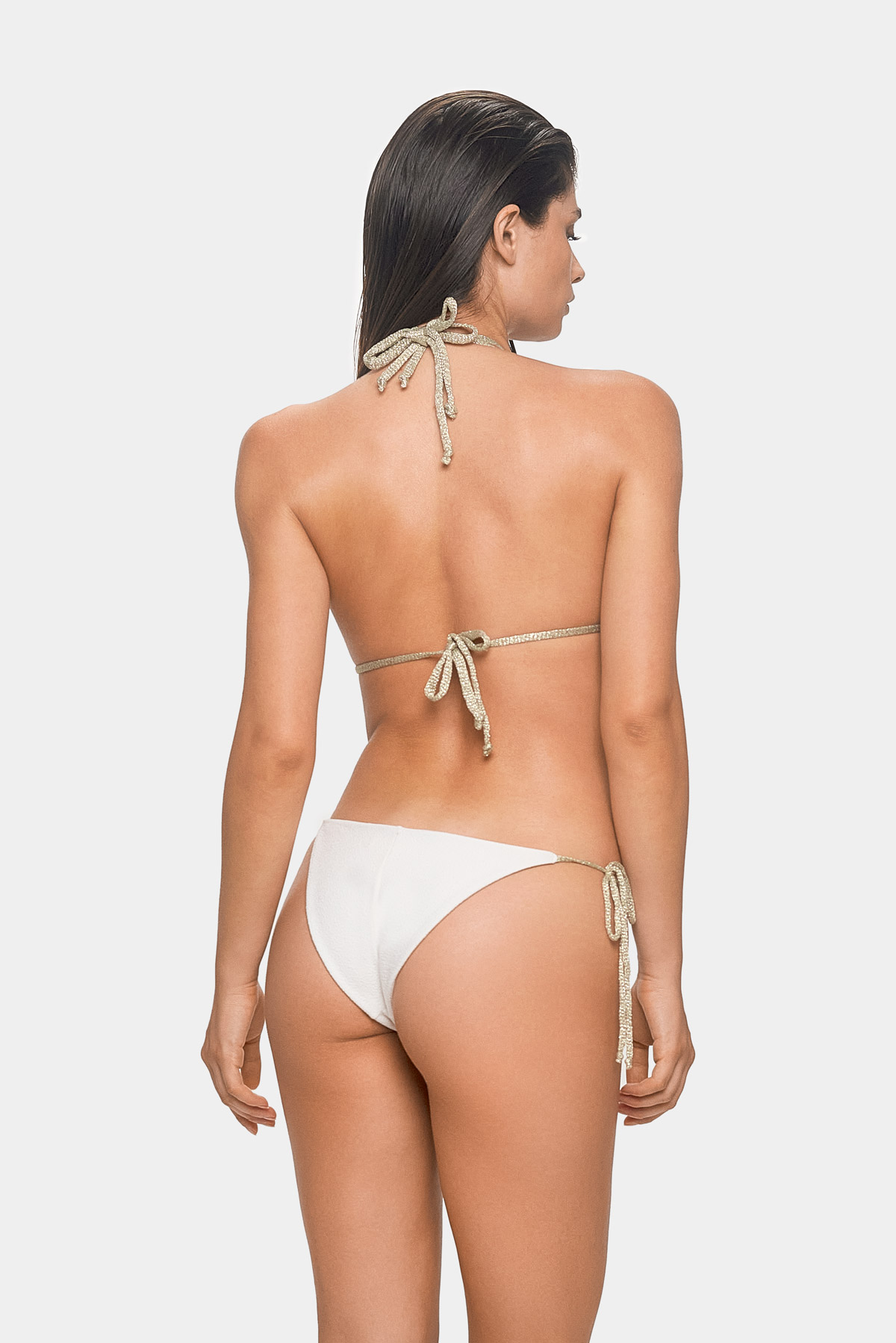 Reggiseno triangolo crochet oro Corfù - immagine 4