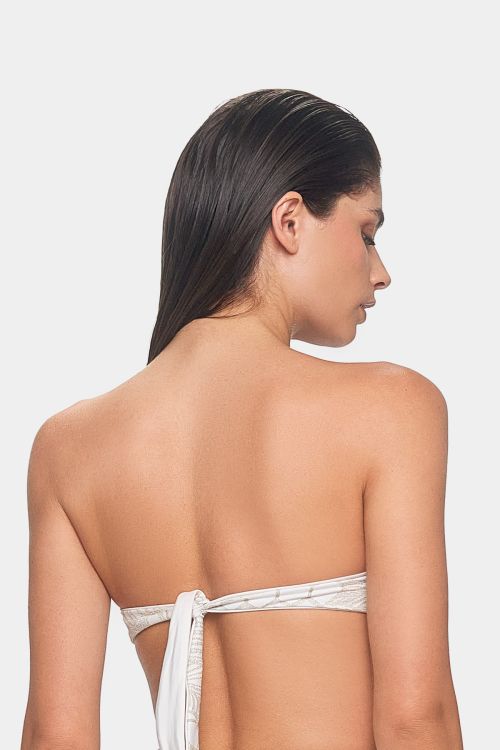 R10-U-PA_ANT Reggiseno coppa rotonda fisso in lycra fantasia dorata della collezione estate 2024 Pantelleria Emamò Beachwear